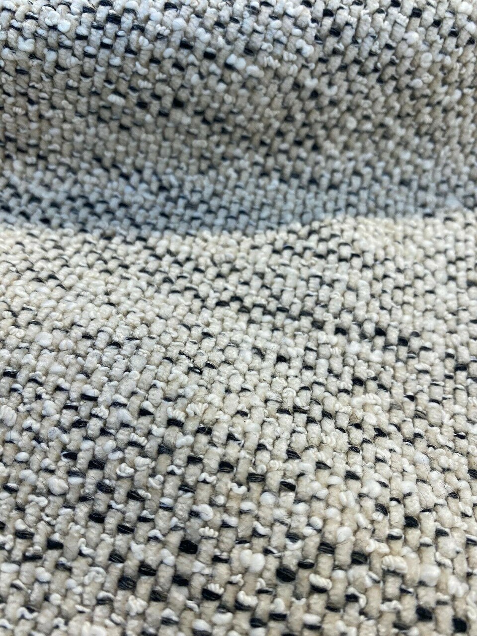 1 Yard Beige Fossil Italian Chenille Tweed Upholstery Fabric Durable 56 Inch Width